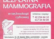 Więcej o: Bezpłatna mammografia – styczeń – luty