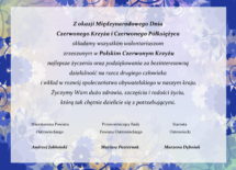 Więcej o: Życzenia z okazji Międzynarodowego Dnia Czerwonego Krzyża i Czerwonego Półksiężyca