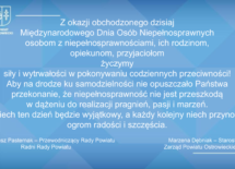 Więcej o: 3 GRUDNIA MIĘDZYNARODOWY DZIEŃ OSÓB NIEPEŁNOSPRAWNYCH